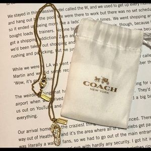 Super Cute ☺️ Gold Coach flip flop necklace with rhinestone